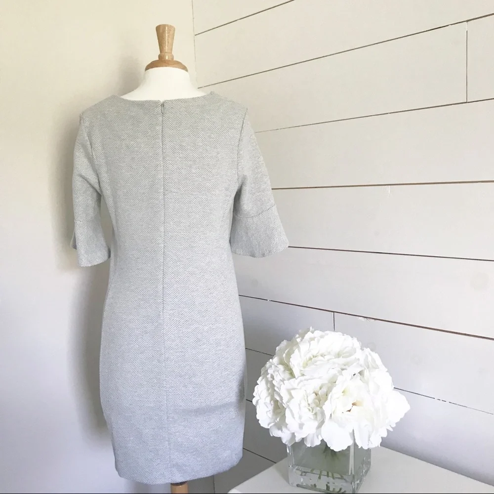 Kenar • Gray Ruffle Sleeve Shift Dress - Picture 4 of 10